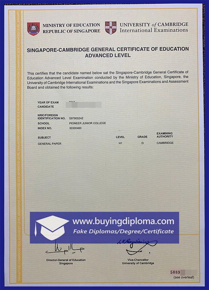 Buy A Fake Cambridge Assessment International Education certificate 