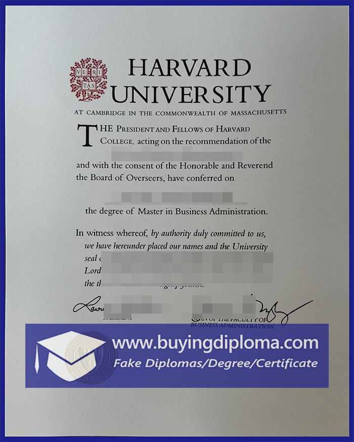 Fake Harvard University Degree