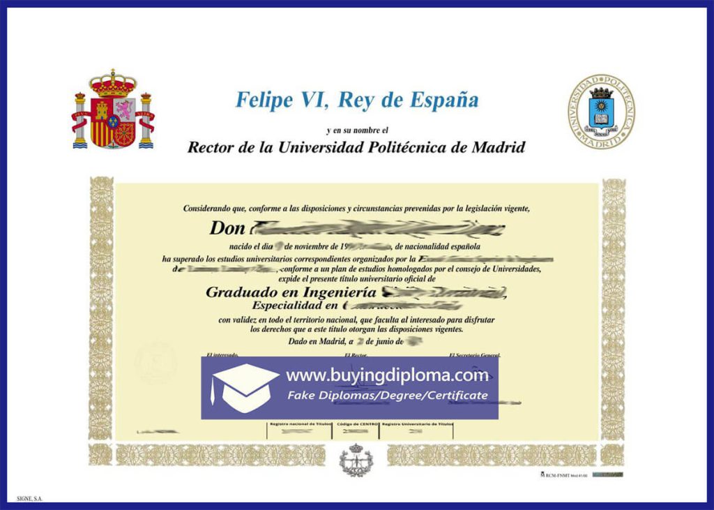 How to buy a fake Polytechnic University of Madrid diploma