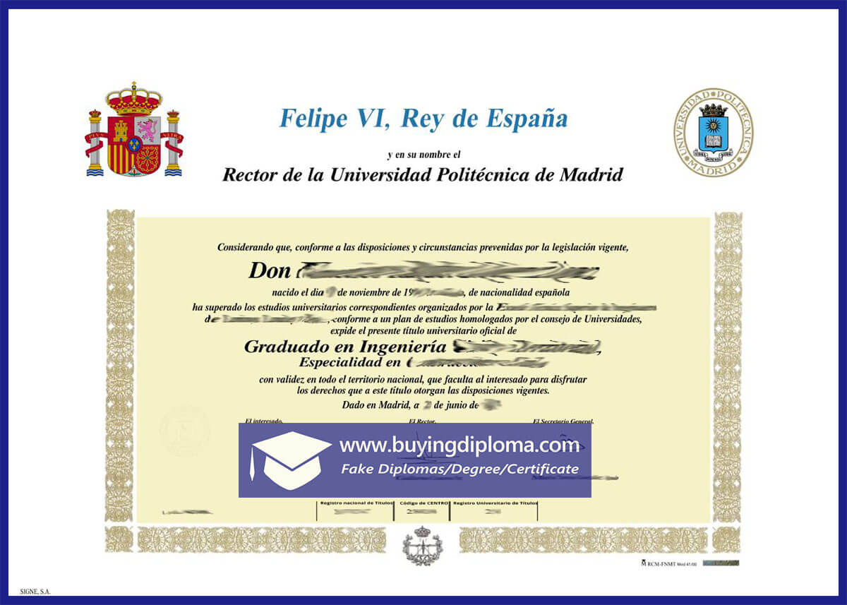 How to buy a fake Polytechnic University of Madrid diploma