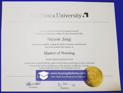 Custom Fake Athabasca University diploma
