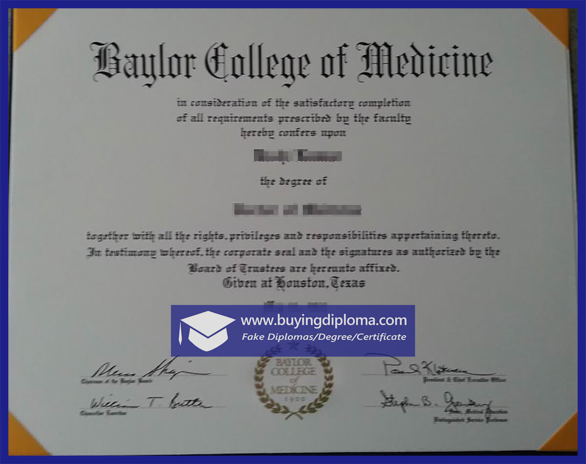 Easy to buy a Baylor College of Medicine diploma