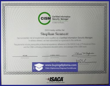 Time to buy a fake CISM certificate