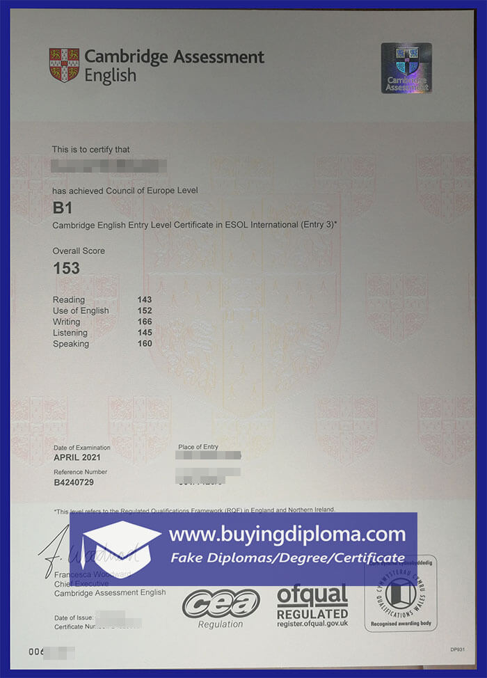 Where to buy a fake Cambridge Assessment English certificate