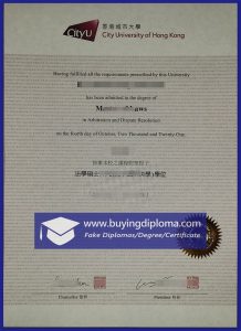 Buy fake CityU diploma