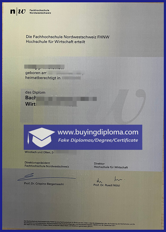 Can I fake a Fachhochschule Nordwestschweiz diploma