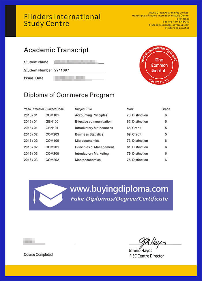 Questions about buying a fake Flinders University transcript