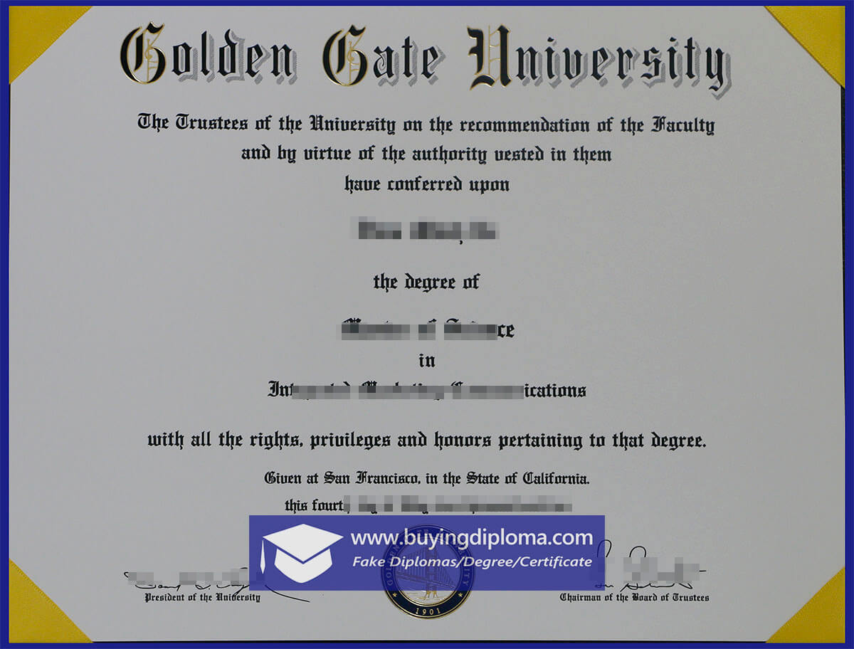 Is a real Golden Gate University diploma
