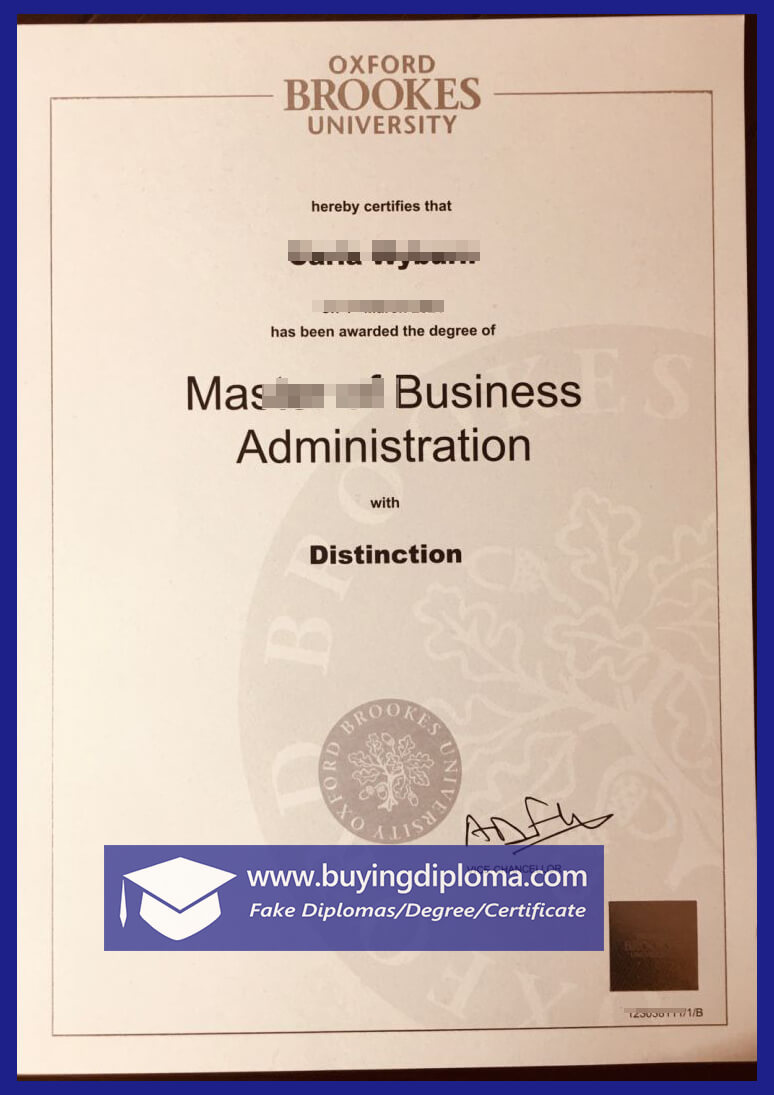 Safely buy a fake Oxford Brookes University MBA degree