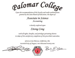Did you buy a Palomar College certificate