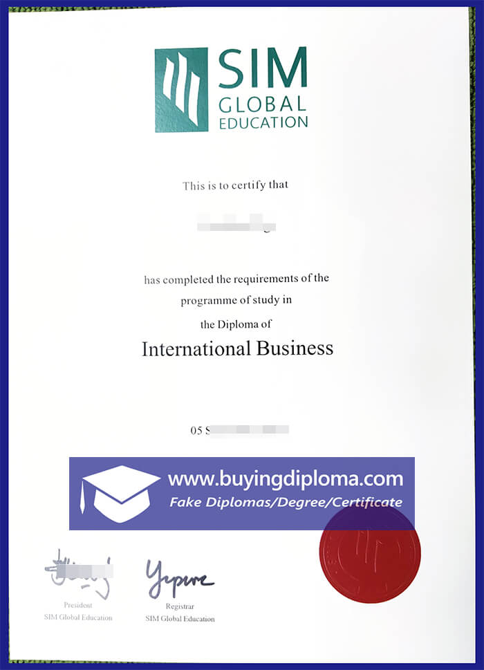 Purchase a SIM Group certificate diploma