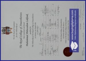 Buy a real Royal College of Anaesthetists diploma