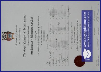 Buy a real Royal College of Anaesthetists diploma