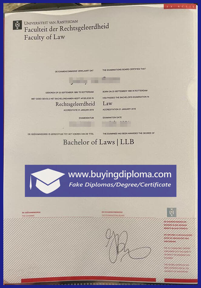 Safely to buy a Universiteit van Amsterdam diploma