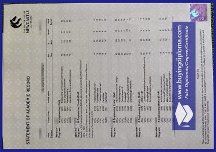 Make a fake University of Newcastle transcript