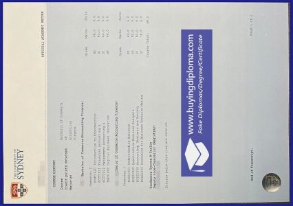 The process of buy a fake University of Sydney transcript