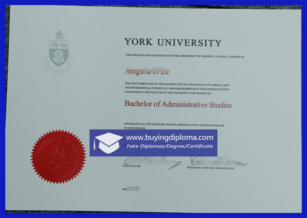 Safely buy a fake York University certificate