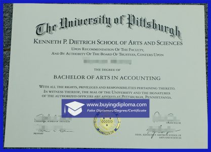 Buy a fake University of Pittsburgh diploma