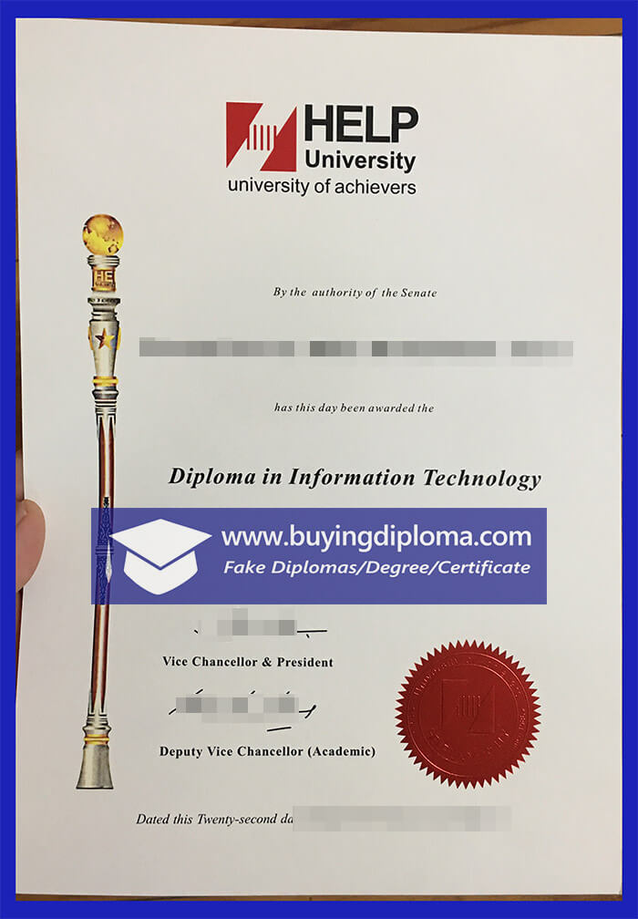 Fake HELP University diploma online