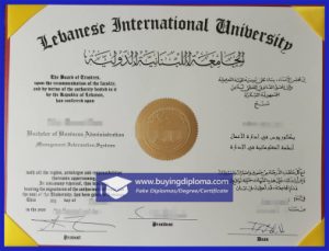 Fake Lebanese International University diploma