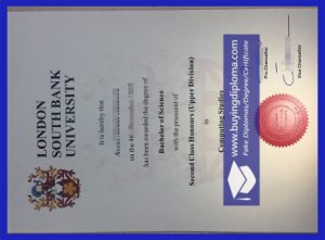 LSBU degree, certificate