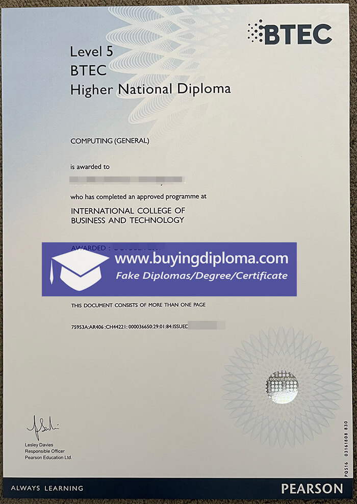 Fake BTEC diploma certificate online