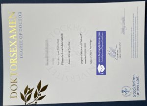 Fake Stockholm University diploma and transcript