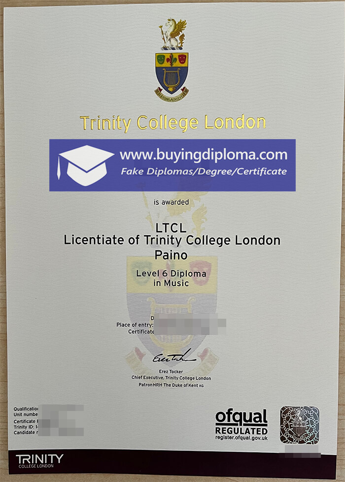 fake Trinity College London diploma online