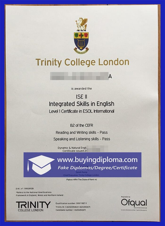 Buy fake certificates from Trinity College London