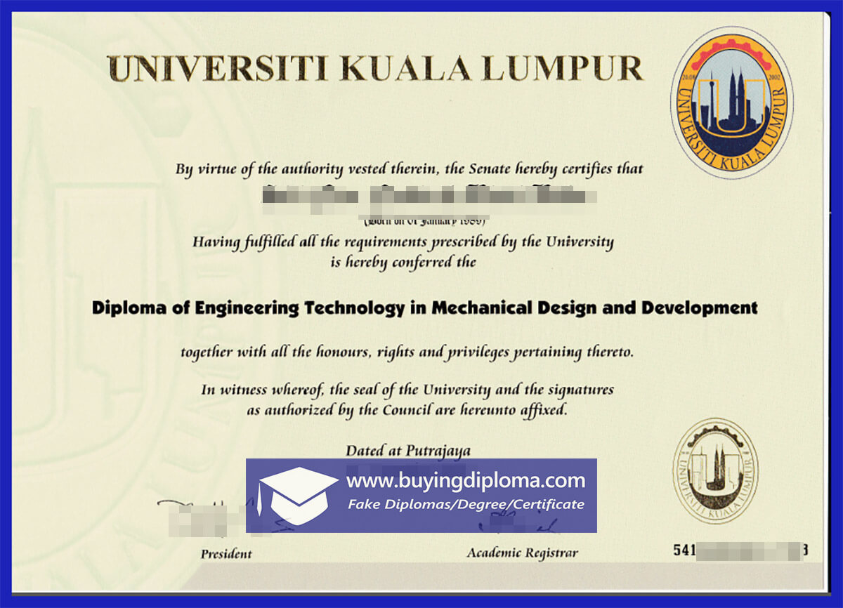 University of Kuala Lumpur forged degree certificate