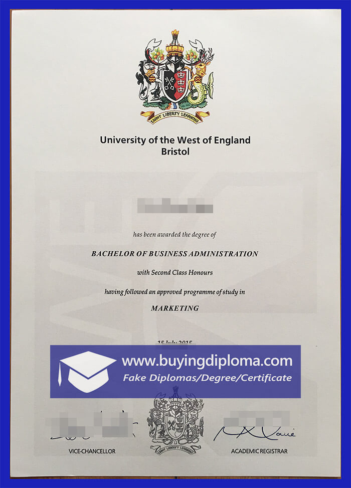 University of West England degree