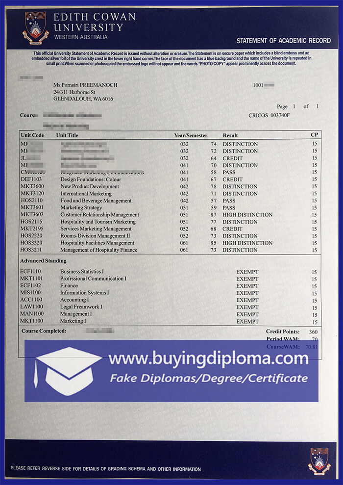 how to Edith Cowan University Transcripts