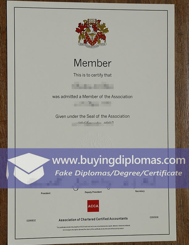 Most realistic fake ACCA Certificate in UK.